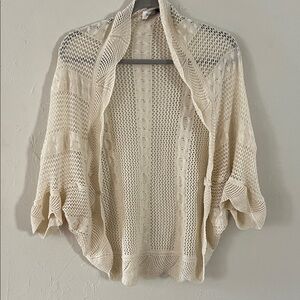 Jon & Anna Cream Knit Women's Poncho Short Sleeve Cover Up